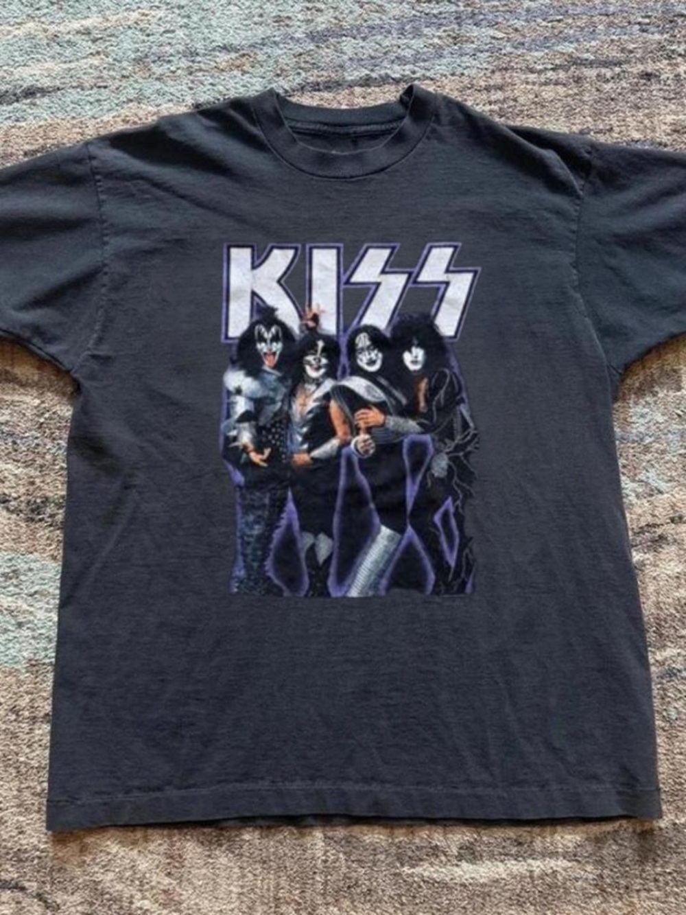 Gildan Black KISS Graphic Tee with Purple Accents